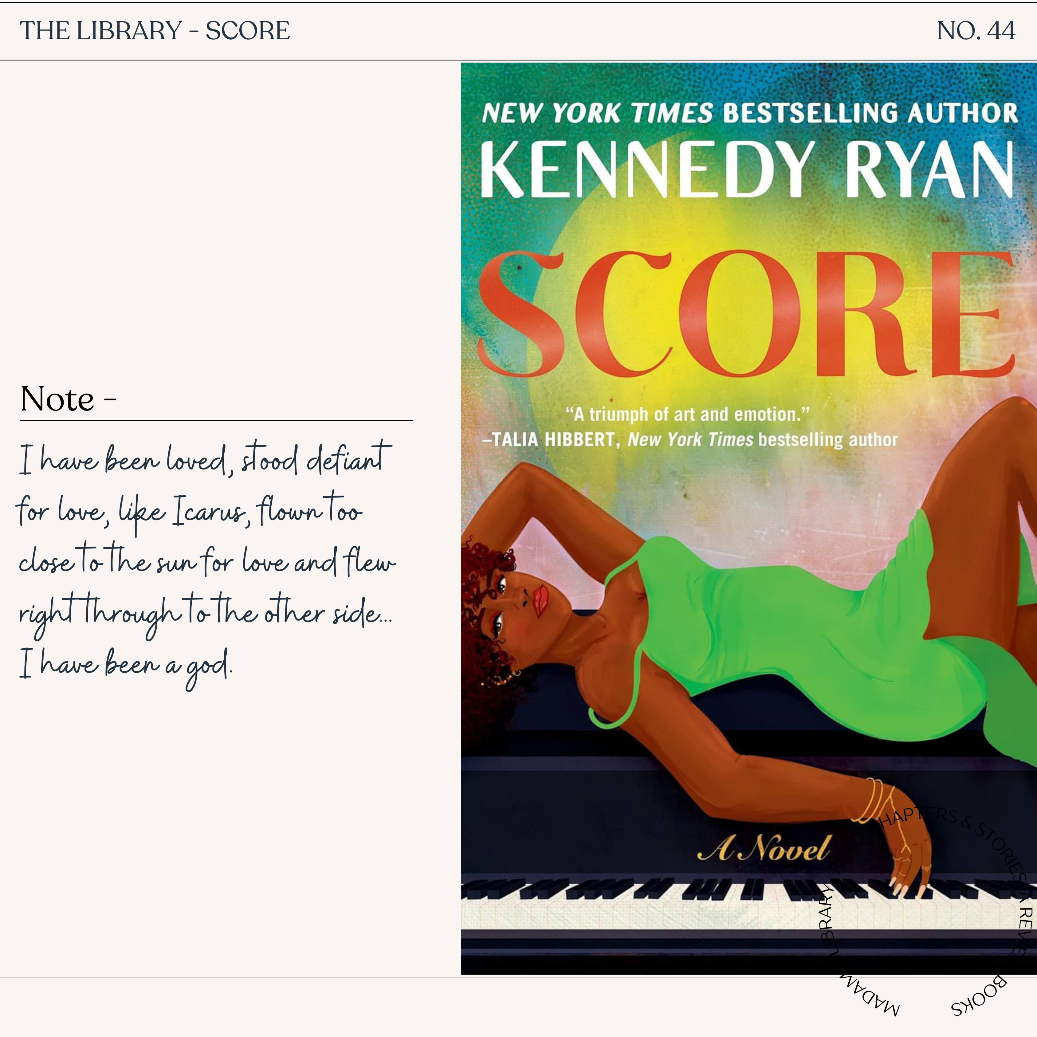 SCORE – Kennedy Ryan; Hollywood Renaissance, Book 2